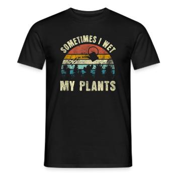Parfois, je mouille mes plantes, drôle de jardinage - T-shirt homme - noir - Devant - AI Model Male 178 light (178cm)