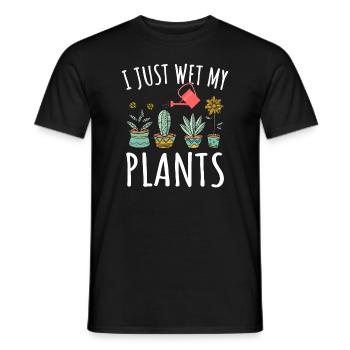 Je viens de mouiller mes plantes chemise de jardinage drôle de jardinage - T-shirt homme - noir - Devant - AI Model Male 178 light (178cm)