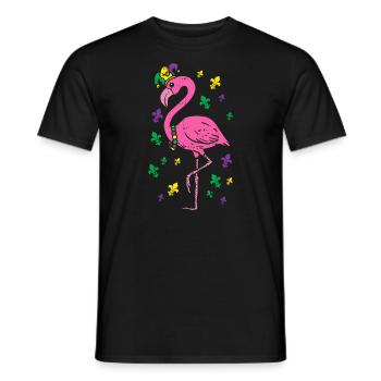 Jester Pink Flamingo Bird Animal Cute Mardi Gras C - Men's T-Shirt - black - Front - AI Model Male 178 light (178cm)
