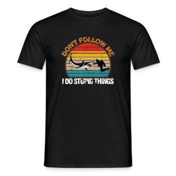 Vintage Folge mir nicht Ich mache dumme Sache Scuba di - Männer T-Shirt - Schwarz - Vorne - AI Model Male 178 light (178cm)
