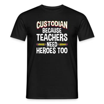 Funny School Custodian Design For Men Women Janito - Men's T-Shirt - black - Front - AI Model Male 178 light (178cm)