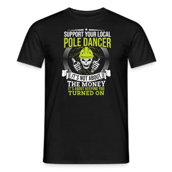 Réseau électrique électrique haute tension - T-shirt homme - noir - Devant - AI Model Male 178 light (178cm)