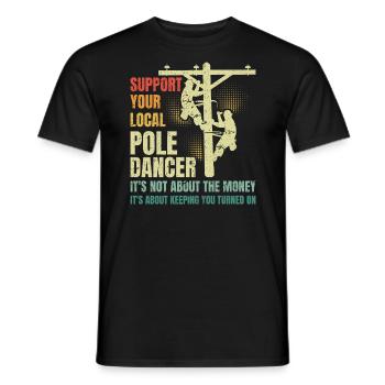 High Voltage Electrician Power Grid - Men's T-Shirt - black - Front - AI Model Male 178 light (178cm)