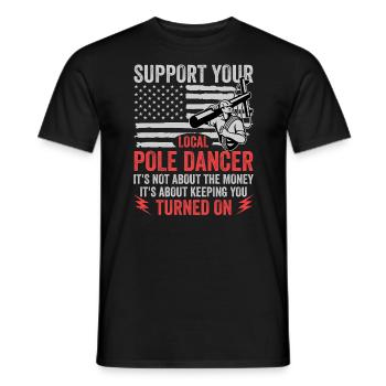 Réseau électrique électrique haute tension - T-shirt homme - noir - Devant - AI Model Male 178 light (178cm)