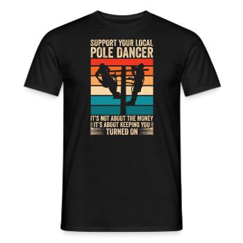 Réseau électrique électrique haute tension - T-shirt homme - noir - Devant - AI Model Male 178 light (178cm)