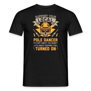 Réseau électrique électrique haute tension - T-shirt homme - noir - Devant - AI Model Male 178 light (178cm)