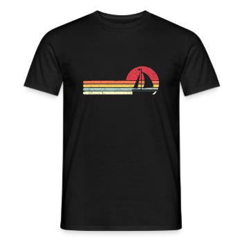 Segeln, Segelboot im Retro-Stil - Männer T-Shirt - Schwarz - Vorne - AI Model Male 178 light (178cm)