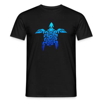 Hawaiian Tribal Sea Turtle Polynesian Tattoo Style - Men's T-Shirt - black - Front - AI Model Male 178 light (178cm)