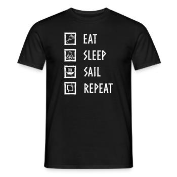Eat,Sleep,Sail,Repeat! Valheim Inspired Viking Fun - Men's T-Shirt - black - Front - AI Model Male 178 light (178cm)