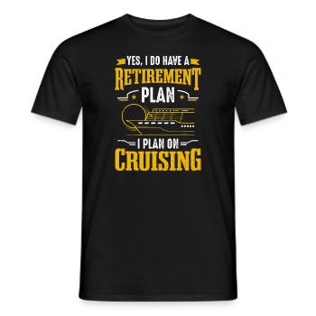 Plan de retraite touristique pour les navires de croisière Je prévois sur Crui - T-shirt homme - noir - Devant - AI Model Male 178 light (178cm)