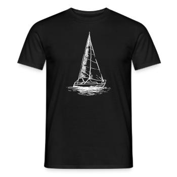 Sailor Boating Anchor - Simple Line Drawing Sailbo - Men's T-Shirt - black - Front - AI Model Male 178 light (178cm)