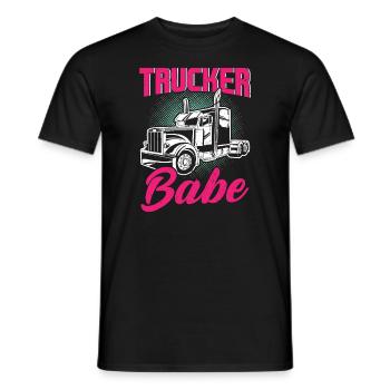 Trucker Babe Female Truck Driver Woman Trucker - Men's T-Shirt - black - Front - AI Model Male 178 light (178cm)