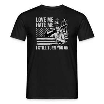 Drôle d’électricien haute tension disant électricité - T-shirt homme - noir - Devant - AI Model Male 178 light (178cm)