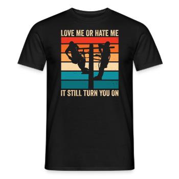 Drôle d’électricien haute tension disant électricité - T-shirt homme - noir - Devant - AI Model Male 178 light (178cm)