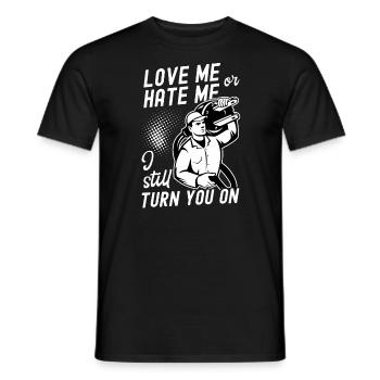 Drôle d’électricien haute tension disant électricité - T-shirt homme - noir - Devant - AI Model Male 178 light (178cm)
