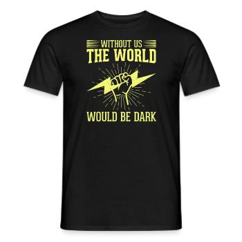 Funny High Voltage Electrician Saying Electrics - Men's T-Shirt - black - Front - AI Model Male 178 light (178cm)