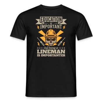 Drôle d’électricien haute tension disant électricité - T-shirt homme - noir - Devant - AI Model Male 178 light (178cm)
