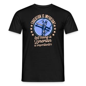 Drôle d’électricien haute tension disant électricité - T-shirt homme - noir - Devant - AI Model Male 178 light (178cm)