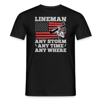 Drôle d’électricien haute tension disant électricité - T-shirt homme - noir - Devant - AI Model Male 178 light (178cm)