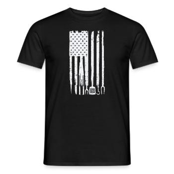 Funny BBQ Design! For Fans of Smoking, Grilling an - Men's T-Shirt - black - Front - AI Model Male 178 light (178cm)