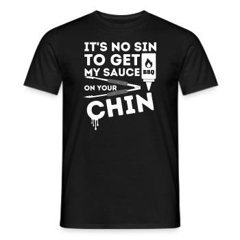 It's No Sin To Get My Sauce Funny BBQ Smoker Barbe - Men's T-Shirt - black - Front - AI Model Male 178 light (178cm)