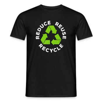 Reduzieren Sie Wiederverwendung Recycle T-Shirt Earth Day 2022celebra - Männer T-Shirt - Schwarz - Vorne - AI Model Male 178 light (178cm)