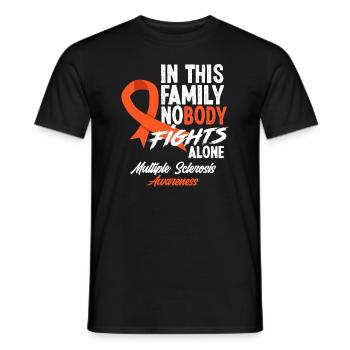 In This Family Nobody Fights Alone Multiple Sclero - Men's T-Shirt - black - Front - AI Model Male 178 light (178cm)