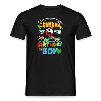 O Fish Ally One Birthday Outfit Grandma Of The Bir - Men's T-Shirt - black - Front - AI Model Male 178 light (178cm)
