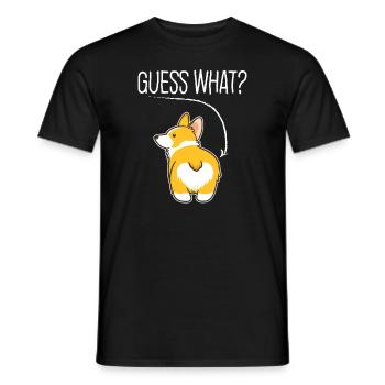 Guess what? Corgi butt Funny Welsh Corgi Costume D - Men's T-Shirt - black - Front - AI Model Male 178 light (178cm)