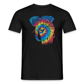 Tie Dye Elephant Mandala - Männer T-Shirt - Schwarz - Vorne - AI Model Male 178 light (178cm)