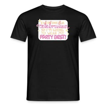 Everyday Is A Celebration! - Men's T-Shirt - black - Front - AI Model Male 178 light (178cm)
