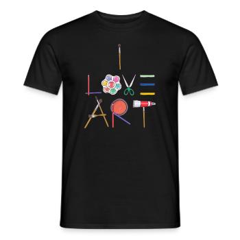 Ich liebe Kunst Niedlicher Spaß Malen Zeichnen Skizzenkünstler - Männer T-Shirt - Schwarz - Vorne - AI Model Male 178 light (178cm)