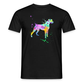 Boxer Dog Breed Paint Splatter Art Pet Lovers Owne - Men's T-Shirt - black - Front - AI Model Male 178 light (178cm)