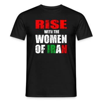 RISE with the Women of Iran women life freedom - Men's T-Shirt - black - Front - AI Model Male 178 light (178cm)