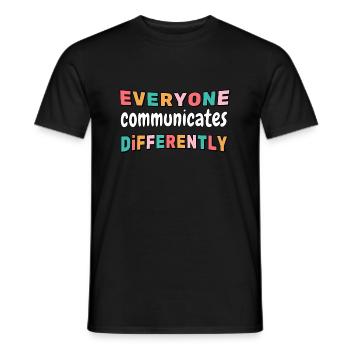 Special Needs Everyone Communicates Differentlyedu - Men's T-Shirt - black - Front - AI Model Male 178 light (178cm)