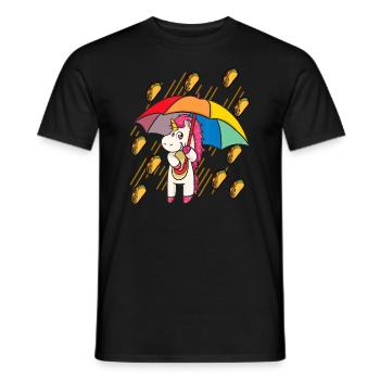 Raining Tacos Unicorn Lover Umbrella Cinco de Mayo - Men's T-Shirt - black - Front - AI Model Male 178 light (178cm)