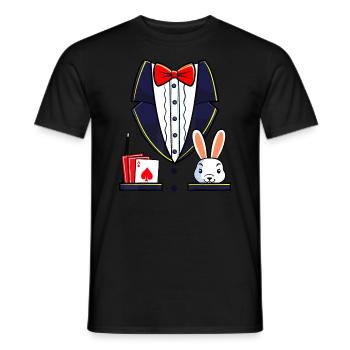 Magician Costume Halloween Magic Show Men Women Ki - Men's T-Shirt - black - Front - AI Model Male 178 light (178cm)