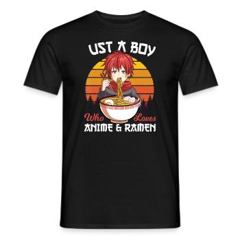 Juste un garçon qui aime les anime et les ramen japonais otak - T-shirt homme - noir - Devant - AI Model Male 178 light (178cm)