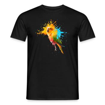 Parrot - Color explosion - Men's T-Shirt - black - Front - AI Model Male 178 light (178cm)