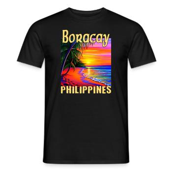 Boracay Philippinen Sonnenuntergang - Männer T-Shirt - Schwarz - Vorne - AI Model Male 178 light (178cm)