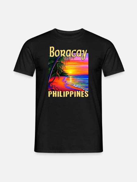 Boracay Philippines Sunset - Men's T-Shirt - black