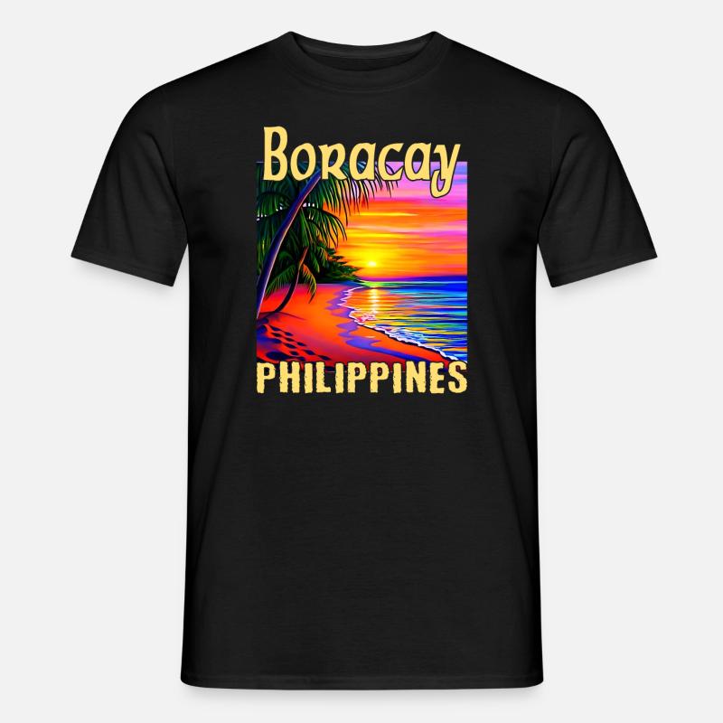 Boracay Philippines Sunset - Men’s T-shirt - black