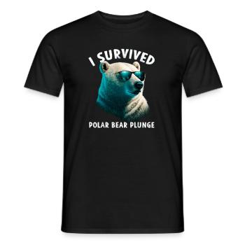 J’ai survécu à un plongeon d’ours polaire - T-shirt homme - noir - Devant - AI Model Male 178 light (178cm)