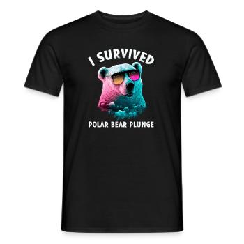 J’ai survécu à un plongeon d’ours polaire - T-shirt homme - noir - Devant - AI Model Male 178 light (178cm)