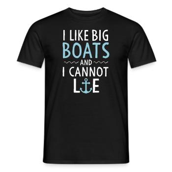 Kreuzfahrt Reise Geschenke Ich mag große Boote und ich kann nicht li - Männer T-Shirt - Schwarz - Vorne - AI Model Male 178 light (178cm)