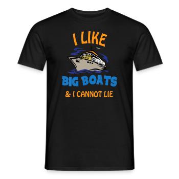 J’aime les gros bateaux et je ne peux pas mentir. Drôle de Cool Crui - T-shirt homme - noir - Devant - AI Model Male 178 light (178cm)