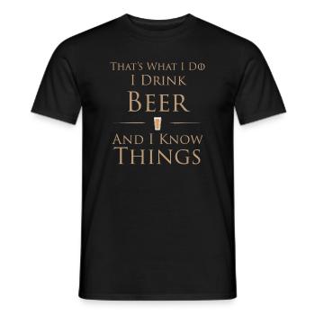 C’est ce que je fais Je bois de la bière et je sais les chosesquo - T-shirt homme - noir - Devant - AI Model Male 178 light (178cm)