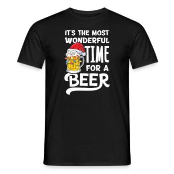 Es ist die schönste Zeit für ein Bier Weihnachten - Männer T-Shirt - Schwarz - Vorne - AI Model Male 178 light (178cm)