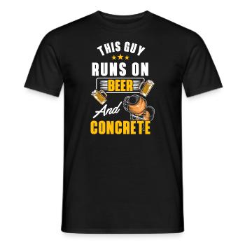 Mens Concrete Finisher Beer Cement Worker Apprecia - Men's T-Shirt - black - Front - AI Model Male 178 light (178cm)