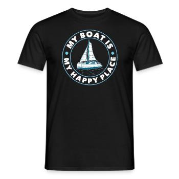 Catamaran Captain Sailboat - Men's T-Shirt - black - Front - AI Model Male 178 light (178cm)